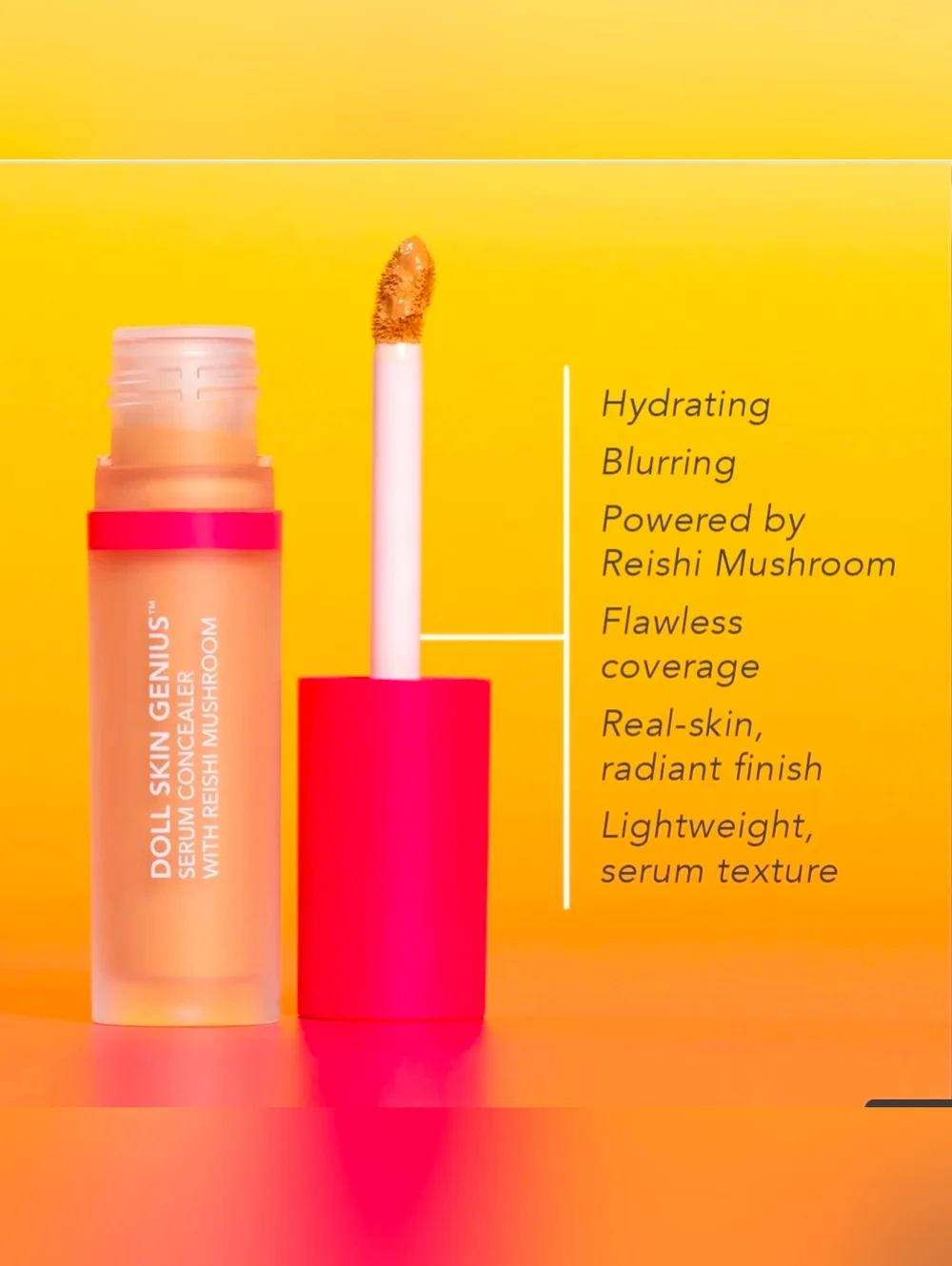 Doll 10 Doll Skin Genius Serum Concealer with Reishi Mushroom, MEDIUM, NWT